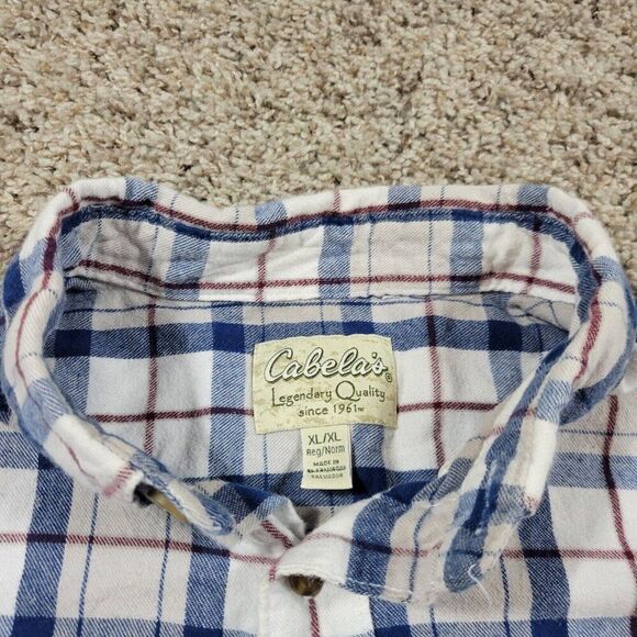 Cabelas Flannel Shirt Mens XL Multicolor Button Up Plaid Long Sleeve Outdoors - Picture 2 of 8